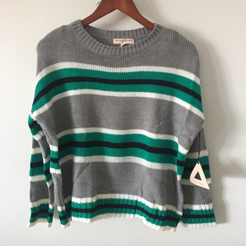Vintage Style Purple Snow Striped Sweater Sz M
